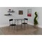 Emma and Oliver 3 Piece Space-Saver Glass Bistro Set with Vinyl Padded Chairs